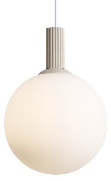 Lampada a sospensione scandinava beige con vetro opalino - Polly