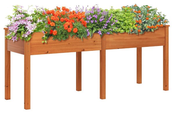 Costway Fioriera rialzata con pannello divisore fori di drenaggio per giardinaggio per giardino, Fioriera da giardino rialzata balcone Giallo