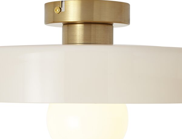 Plafoniera retrò bronzo con vetro beige - Jina