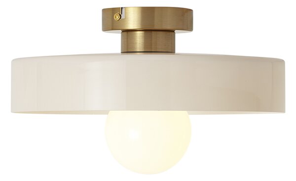 Plafoniera retrò bronzo con vetro beige - Jina