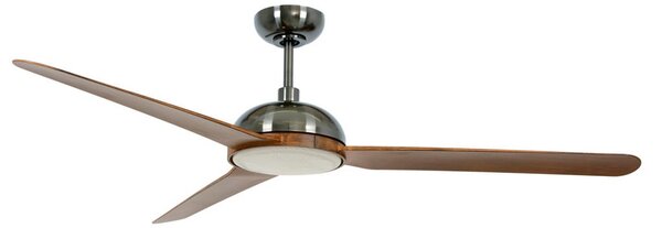 Ventilatore da soffitto Unione con luce, finitura nichel/koa, silenzioso - Beacon Lighting, Unione, dimmerabile, Legno, Soggiorno, Plastica