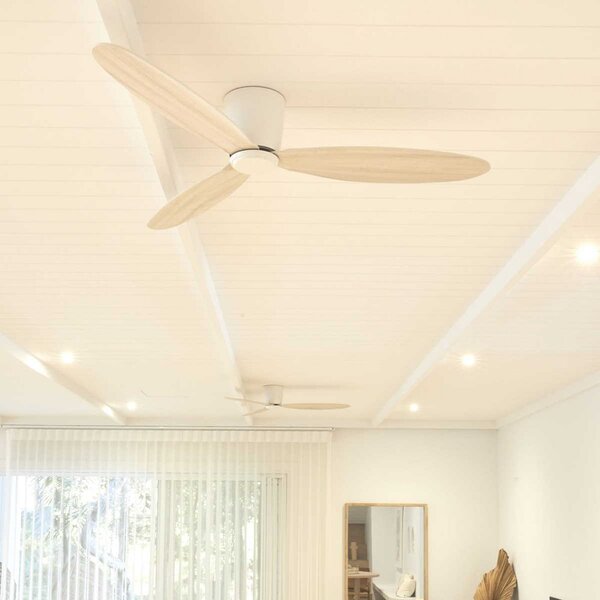 Ventilatore da soffitto Airfusion Radar in rovere, Ø 106 cm, silenzioso - Beacon Beacon Lighting, Airfusion Radar, Legno, Soggiorno, Legno, Moderno