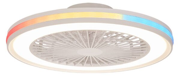 Ventilatore da soffitto LED Gamer Big bianco DC silenzioso RGB - Mantra Mantra Iluminación, Gamer Big, dimmerabile, Bianco, Soggiorno, Plastica, Moderno
