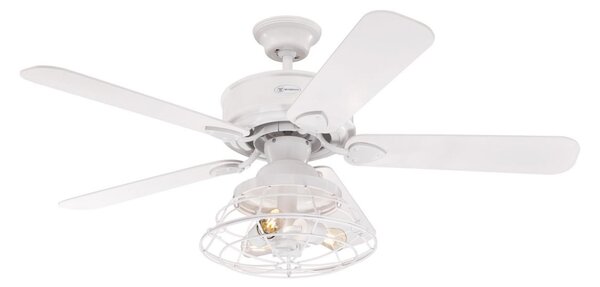 Ventilatore da soffitto Barnett con luce, bianco - Westinghouse Westinghouse, Barnett, Bianco, Soggiorno, Legno, Campagna / rustico