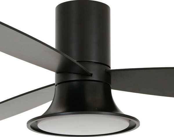 Ventilatore da soffitto Flusso con luce, nero, 132 cm, silenzioso, Beacon Beacon Lighting, Flusso, dimmerabile, Nero, Soggiorno, Legno, Moderno