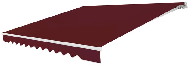 Costway Tenda da sole a caduta inclinabile da esterno, Tendalino a scomparsa con manovella 4x2,5m Rosso bordeaux
