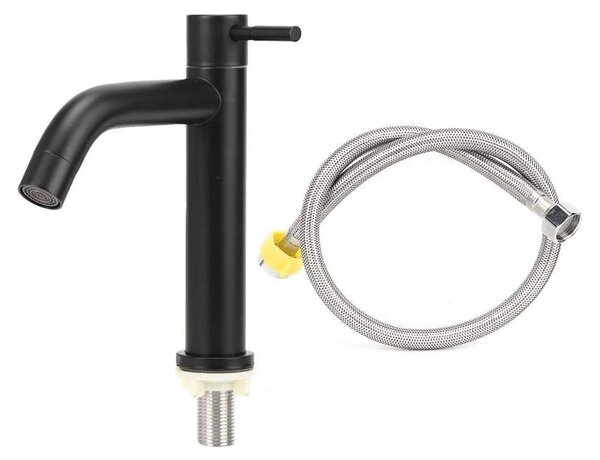 Rubinetto per lavabo in acciaio inossidabile - Maniglia ergonomica - Rubinetto solo per acqua fredda - Risparmio idrico - Design elegante - Resistente e durevole - Rubinetto