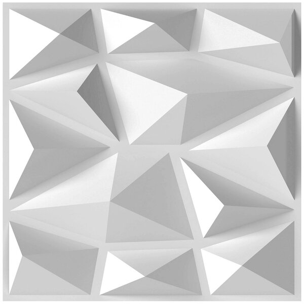 Costway Pacchetto di 50 pannelli murali 3D in PVC ignifugo per taglio creativo e fai-da-te, Pannelli quadrati per soggiorno Bianco
