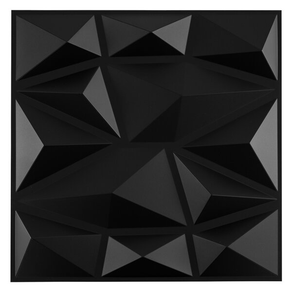 Costway Pacchetto di 50 pannelli murali 3D in PVC ignifugo per taglio creativo e fai-da-te, Pannelli quadrati per soggiorno Nero