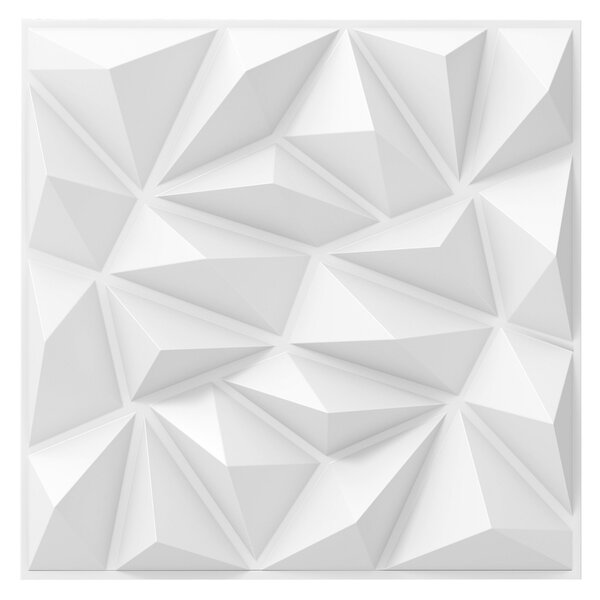 Costway Confezione da 20 pezzi di pannelli murali 3D in PVC per pittura e taglio fai-da-te, Pannelli quadrati adesivi Bianco