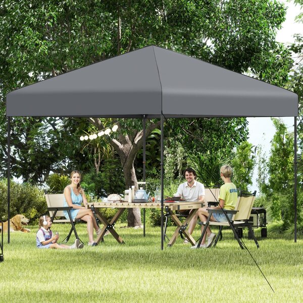Costway Tenda per eventi sportivi facile da montare per esterno da trasporto, Tenda a gazebo pop-up 295 x 295 cm con borsa Grigio