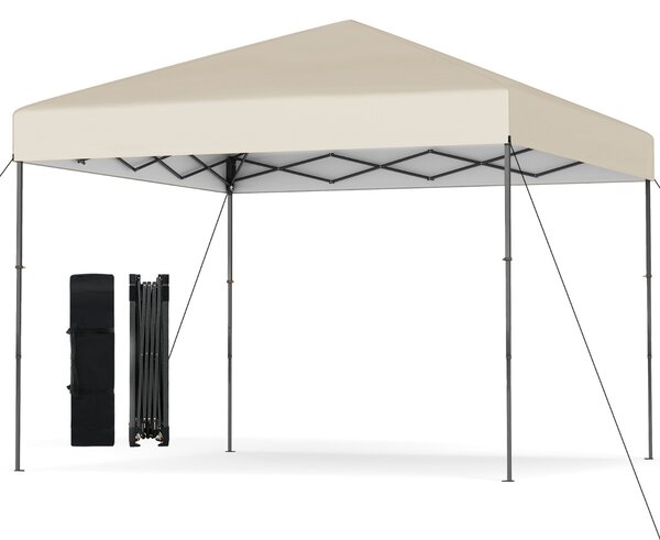 Costway Tenda per eventi sportivi facile da montare per esterno da trasporto, Tenda a gazebo pop-up 295 x 295 cm con borsa Beige