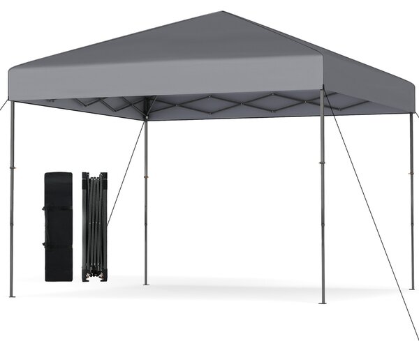 Costway Tenda per eventi sportivi facile da montare per esterno da trasporto, Tenda a gazebo pop-up 295 x 295 cm con borsa Grigio