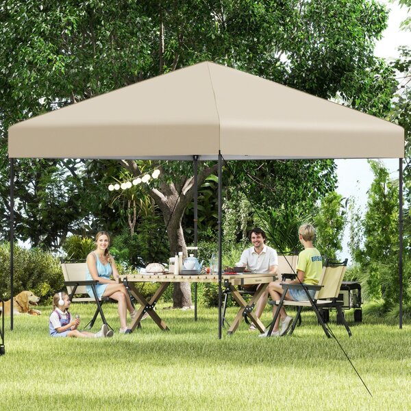 Costway Tenda per eventi sportivi facile da montare per esterno da trasporto, Tenda a gazebo pop-up 295 x 295 cm con borsa Beige