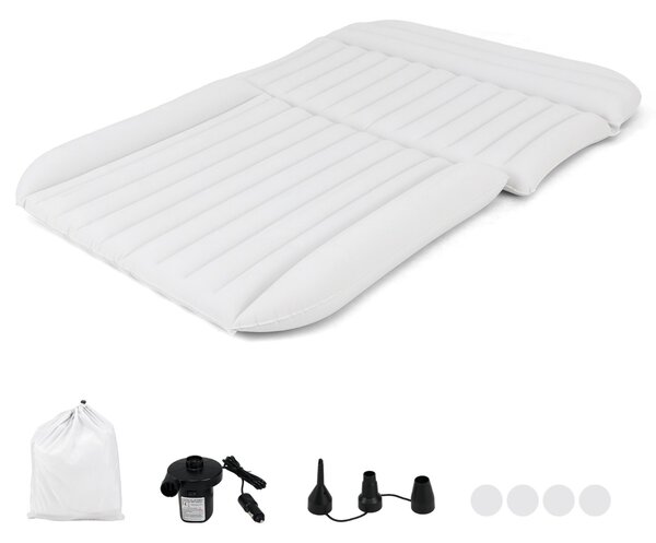 Costway Letto da viaggio spesso rivestimento a doppio lato e borsa da trasporto, Materasso gonfiabile SUV per campeggio Beige