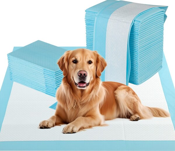 Costway Tappetini per animali domestici a 6 strati a prova di perdite, Asciugatura rapida tappetini da interno ed esterno 90 x 90 cm Blu