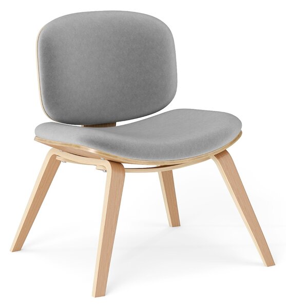 Costway Sedia laterale imbottita con schienale curvo e sedile imbottito per cucina, Sedia moderna senza braccioli salvaspazio Grigio chiaro