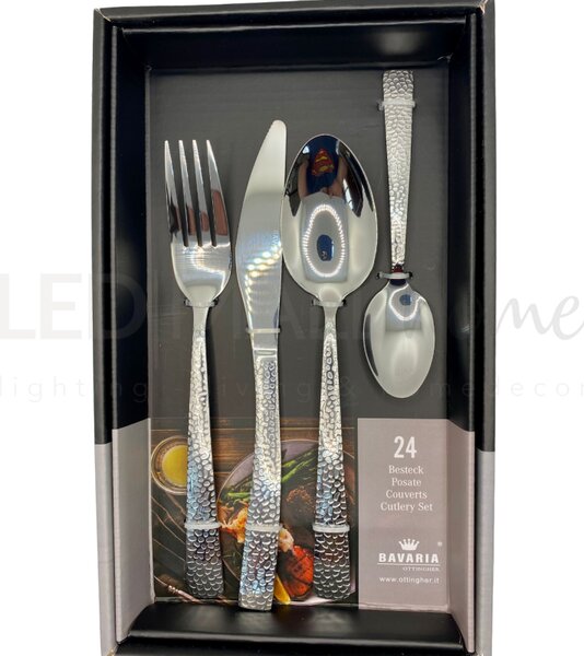 Set Posate 24 Pezzi Bavaria Ottingher In Acciaio BC3023 Silver