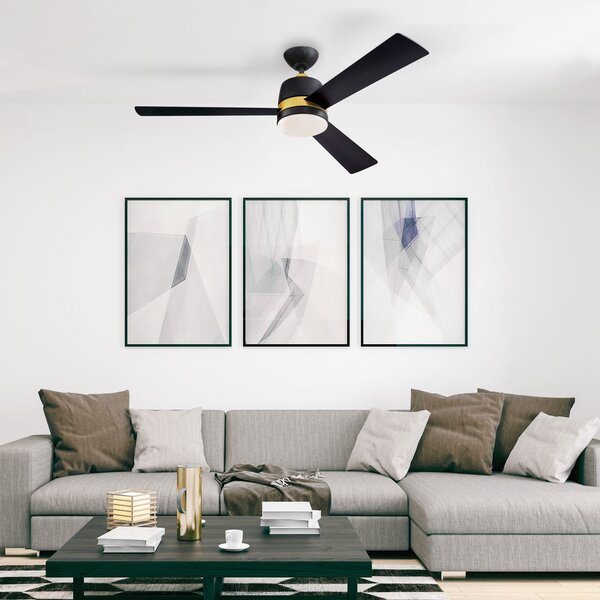 Ventilatore da soffitto Tristan con luce, nero/legno, Westinghouse Westinghouse, Tristan, Legno, Soggiorno, Legno