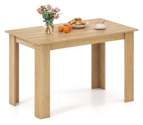 Costway Tavolo rettangolare in legno da cucina moderno in stile rustico, Tavolo da pranzo 120 CM per angolo colazione Naturale
