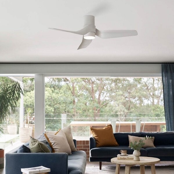 Ventilatore da soffitto Nautica con luce, bianco, silenzioso - Beacon Beacon Lighting, Nautica, dimmerabile, Bianco, Soggiorno, Plastica, Moderno