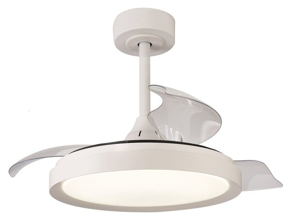 Ventilatore da soffitto Mistral Mini LED bianco DC silenzioso CCT - Mantra Mantra Iluminación, Mistral Mini, dimmerabile, Bianco, Soggiorno, Plastica, Moderno