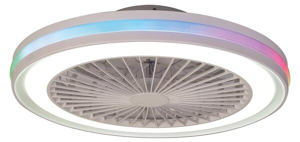 Ventilatore da soffitto LED per gamer, bianco, DC, silenzioso, CCT RGB - Mantra Mantra Iluminación, Gamer, dimmerabile, Bianco, Soggiorno, Plastica, Moderno