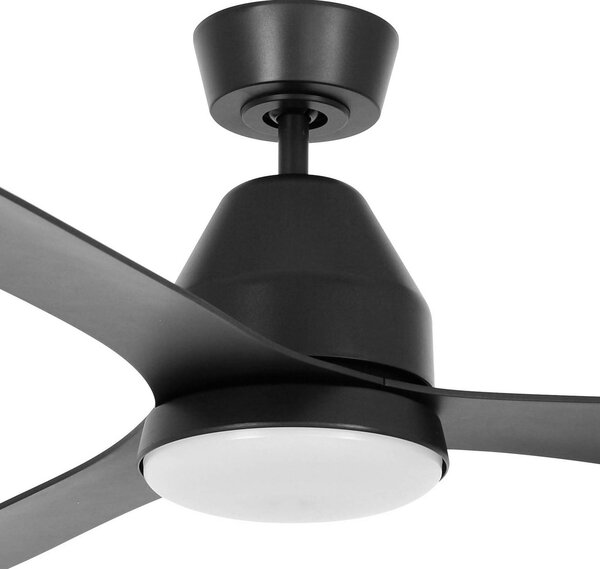 Ventilatore da soffitto Whitehaven con luce, nero, silenzioso - Beacon Beacon Lighting, Whitehaven, dimmerabile, Nero, Soggiorno, Plastica, Moderno