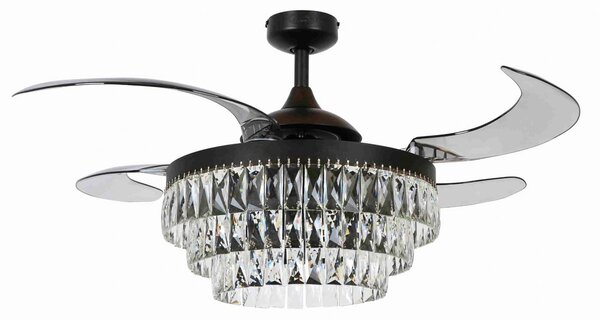 Ventilatore da soffitto Fanaway Veil con luce, nero, silenzioso, modello Beacon Beacon Lighting, Fanaway Veil, Nero, Soggiorno, Plastica