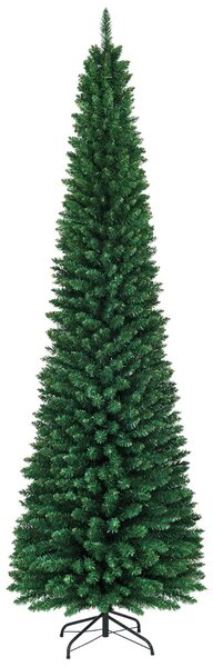 Costway Albero di natale aghi in PVC di alta qualità struttura con cerniere e base, Albero di natale 270 cm per casa ufficio negozi hotel Verde