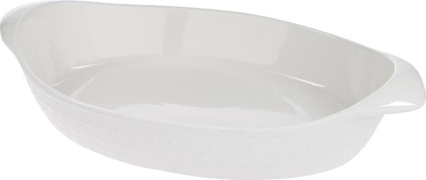 Casa Collection Pirofila da Forno in Porcellana Ovale cm 27.5 x 17 x 4.5 colore Bianco - Luxor
