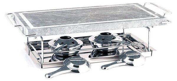 Grill Ibili-Oriente Medio, marmo/acciaio inossidabile, 37x18 cm, argento/grigio
