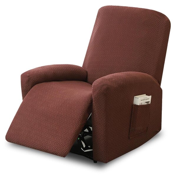 Omgoods - Copertura completa per poltrona reclinabile, set da 4 pezzi, inclusi tutti gli accessori - Marrone scuro