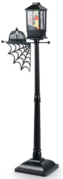 Costway Lampione da interno attivato dal suono con luci LED a 6 colori, Palo della lampada di halloween alto 155 cm Nero