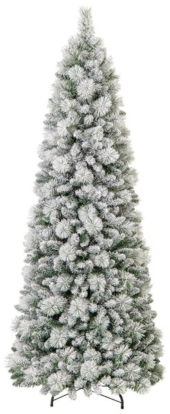 Costway Albero di natale pop-up 210cm con aghi di pino luci led bianco caldo sezione pieghevole, Albero decorativo artificiale Verde