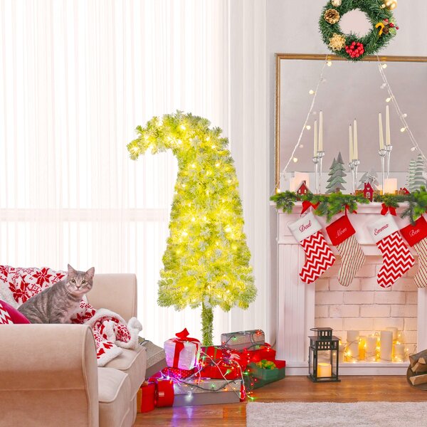 Costway Albero festivo artificiale pre-illuminato con punta flessibile 216 punte di ramo, Albero di natale da 150 CM Verde