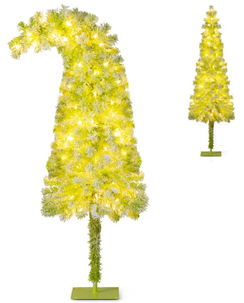 Costway Albero festivo artificiale pre-illuminato con punta flessibile 216 punte di ramo, Albero di natale da 150 CM Verde