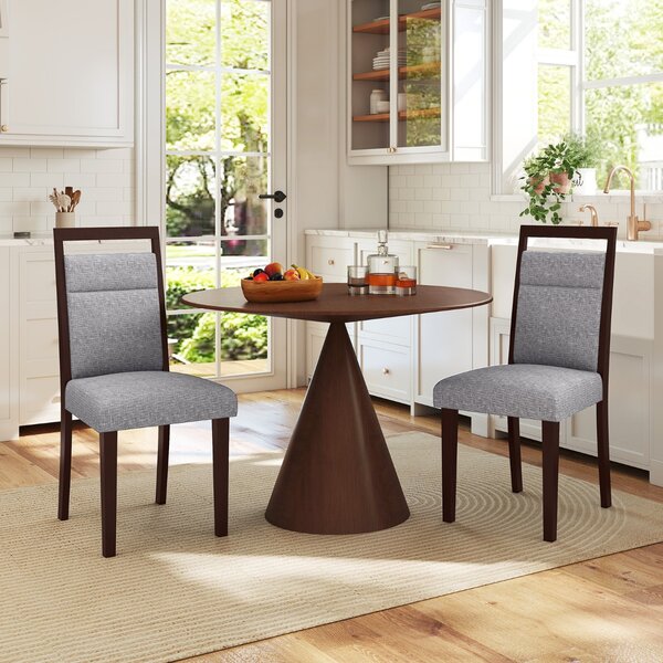 Costway Sedia da cucina con seduta imbottita e schienale inclinabile, Sedie moderne in stile mid-century per sala da pranzo Grigio