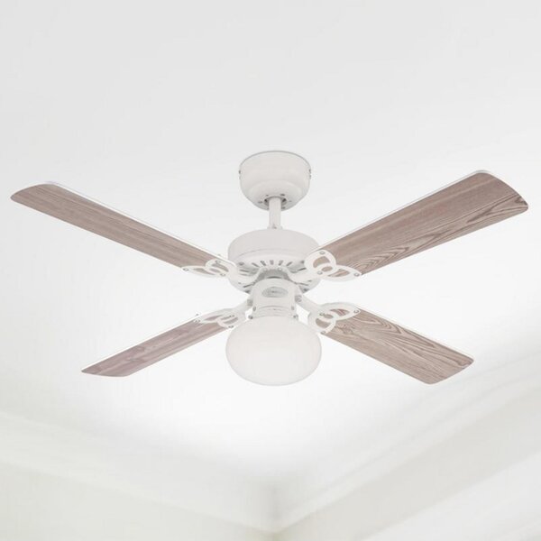 Ventilatore Vegas, con luce, bianco/pino, silenzioso - Westinghouse Westinghouse, VEGAS, Legno, Soggiorno, Legno