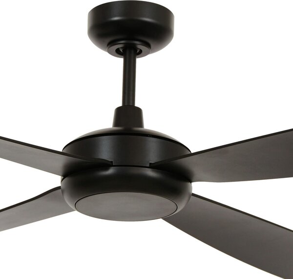 Ventilatore da soffitto Slipstream con luce, nero, silenzioso - Beacon Beacon Lighting, Slipstream, dimmerabile, Nero, Soggiorno, Plastica, Moderno