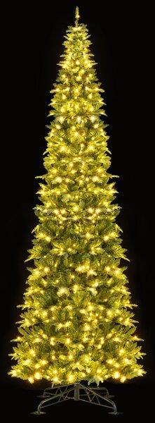 Costway Albero decorazione per feste natalizie interni ed esterni, Albero di natale artificiale pieghevole pre-illuminato