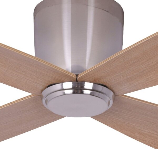 Ventilatore da soffitto Fraser cromato/teak DC silenzioso Ø 132 cm - Beacon Beacon Lighting, Fraser, Legno, Soggiorno, Legno, Moderno