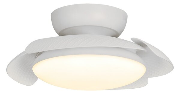 Ventilatore da soffitto LED Aloha, bianco, motore a corrente continua, Mantra Iluminación, Aloha, dimmerabile, Bianco, Soggiorno, Plastica, Moderno