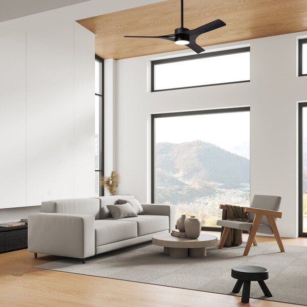 Ventilatore da soffitto LED Thai, nero, silenzioso a corrente continua (DC), Mantra Iluminación, Thai, dimmerabile, Nero, Soggiorno, Plastica, Moderno