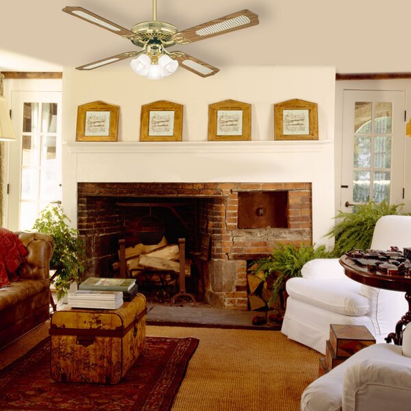 Ventilatore da soffitto Monarch Trio, ottone, silenzioso - Westinghouse Westinghouse, Monarch, Legno, Soggiorno, Legno