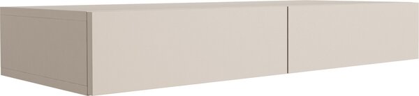 Comò sospeso con due cassetti, frontale liscio, finitura "cashmere", dimensioni 100 x 39,6 x 16 cm