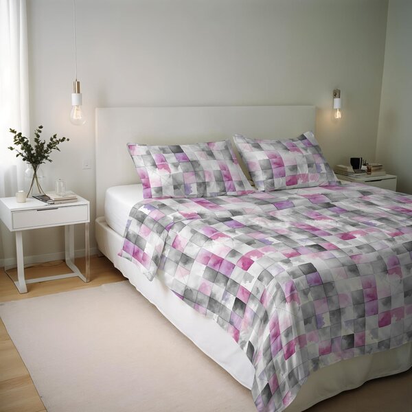 Omgoods - Set di lenzuola con copripiumino in cotone italiano per letto matrimoniale, 250 x 200 cm