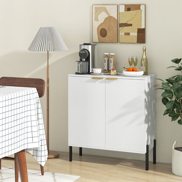 Costway Mobile credenza moderna con ripiani e kit anti-ribaltamento, Mobile buffet a 2 ante per soggiorno