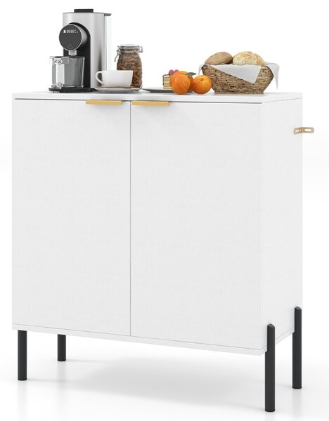 Costway Mobile credenza moderna con ripiani e kit anti-ribaltamento, Mobile buffet a 2 ante per soggiorno