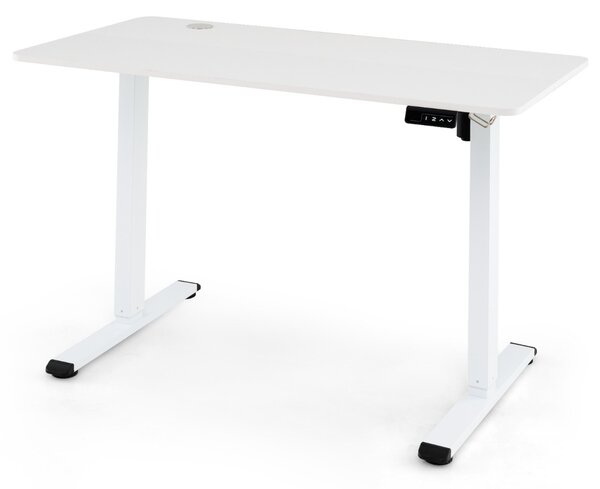 Costway Scrivania ergonomica sit-stand con memoria altezze e gancio per cuffie, Scrivania elettrica regolabile in altezza